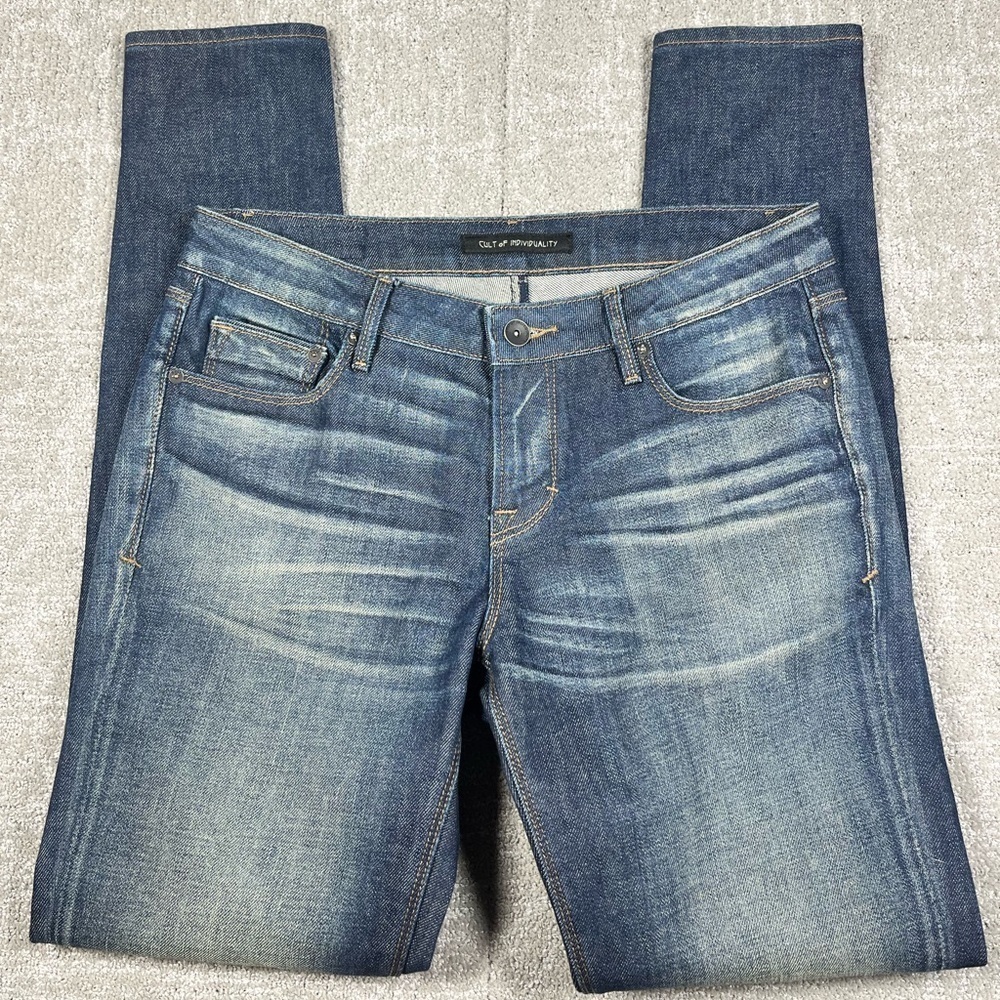 Cult Of Individuality Zen Mid Rise Skinny Blue Jean Womens Size 27